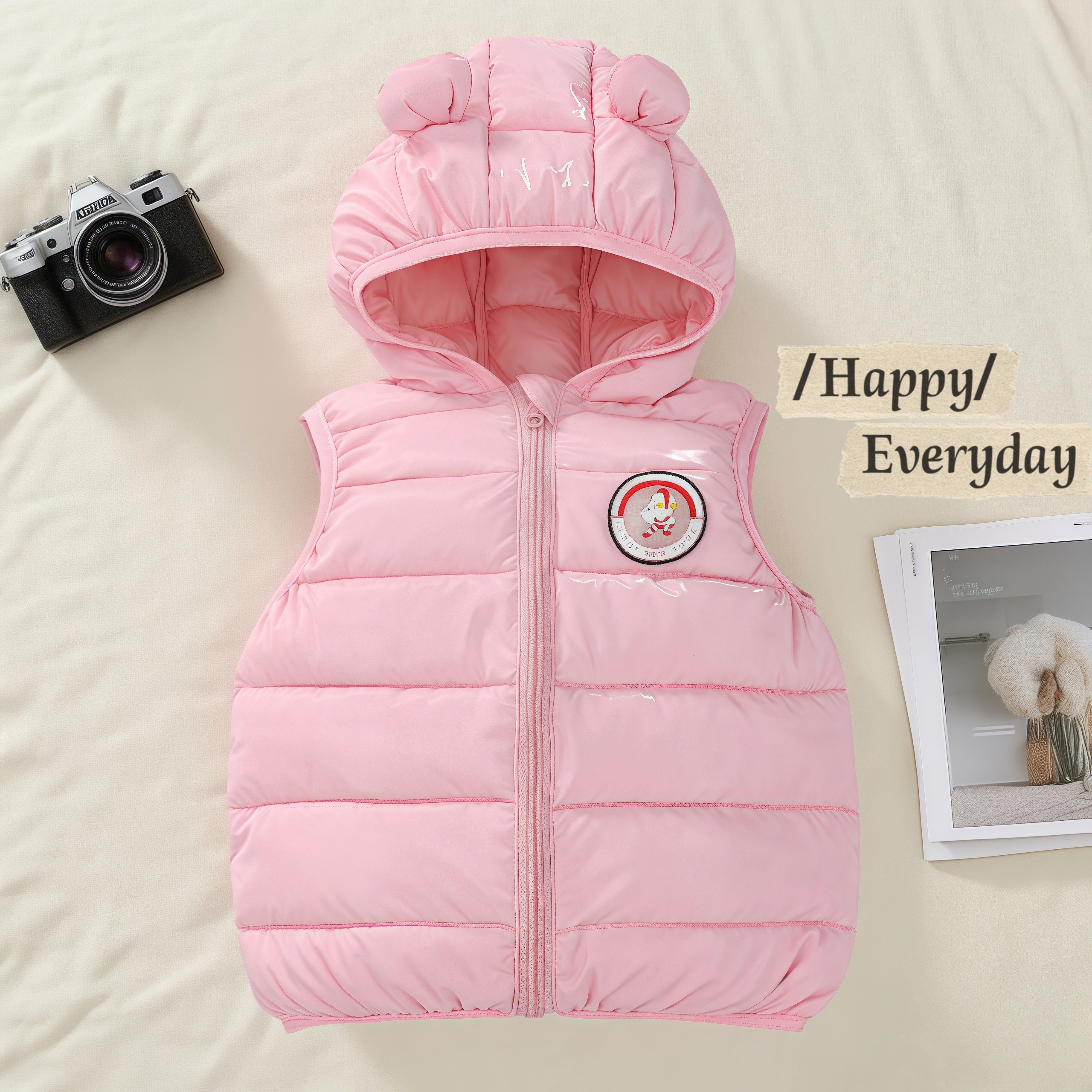 儿童马甲羽绒棉连帽2025秋冬款男童女童轻薄款中小童宝宝坎肩外套,淘宝优惠券,粉丝福利购,淘宝优惠卷