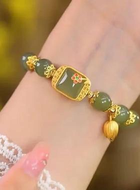 步步生莲方糖气质女高档大气新中式轻奢小众设计精致手饰转运珠