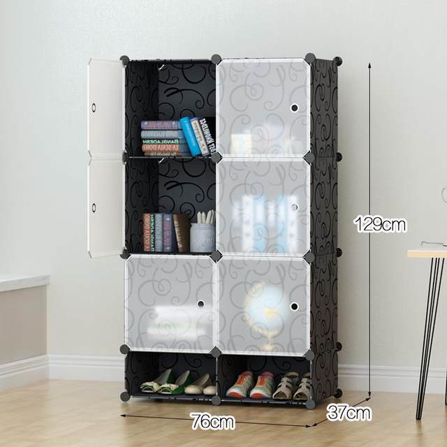 0J simple cabinet modern simple resin adult cloth steel rack clothing folding assembly art cabinet solid clothes wood combination storage cabinet