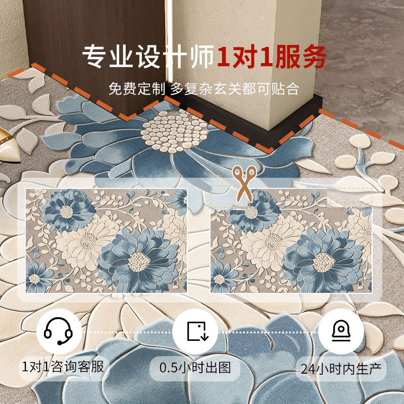 轻奢高级感入户门地毯玄关除尘耐脏地垫进门防滑门垫地毯可裁剪,淘宝优惠券,粉丝福利购,淘宝优惠卷