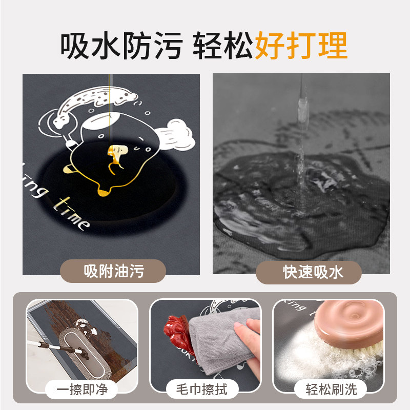 Simple kitchen anti-slip, oil-proof and waterproof floor mat