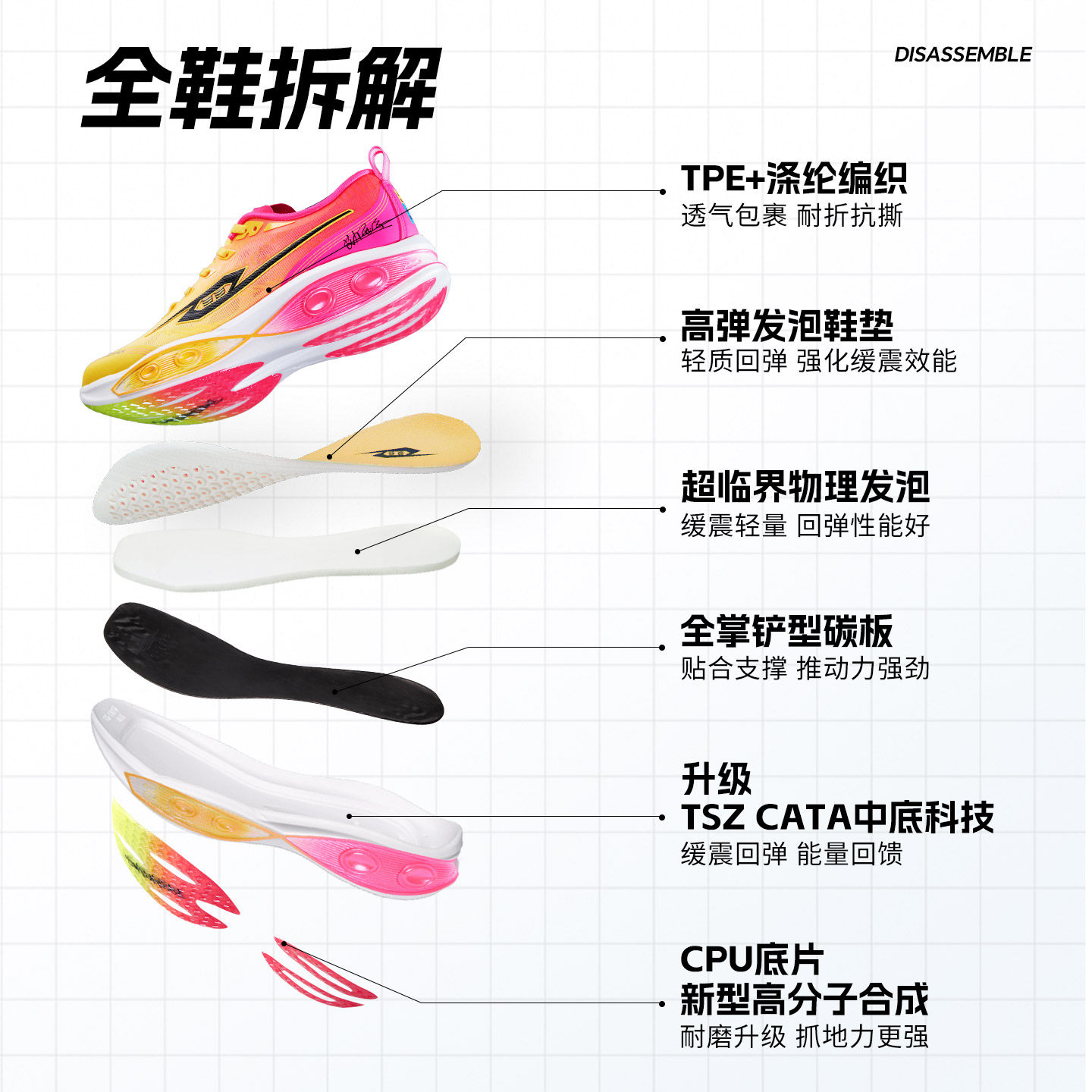 弹射者追风1.0马拉松训练鞋减震透气回弹慢跑训练男女同款跑步鞋