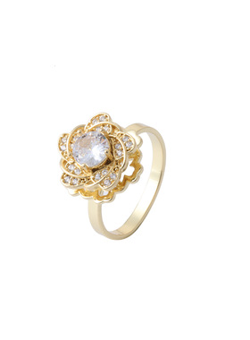 项链女 日韩风网红锆石花朵小众新款设计感旋转戒指套装钛钢项链