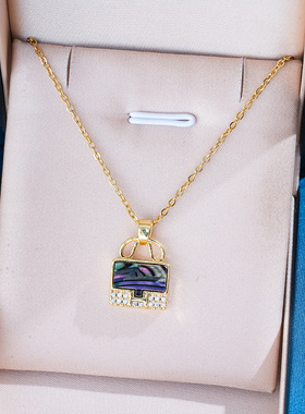 日韩新款字母H包包微镶气质轻奢满钻真金精致时尚潮流锁骨链厂家