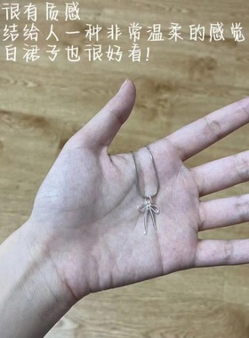 电镀银s925蝴蝶结项链女小众简约百搭甜美少女心高级锁骨链不掉色