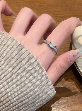 INS风小众设计锆石开口戒指轻奢精致高级食指戒时尚百搭气质手饰