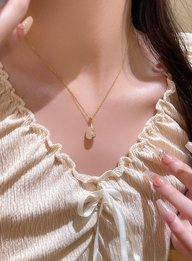 微镶锆石双面葫芦项链女轻奢小众设计高级感锁骨链2025年新款配饰