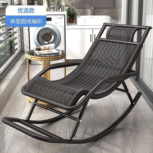 摇椅藤椅家用懒人老人午r睡躺椅客厅大人午休摇摇成人阳台休闲逍 - 图3