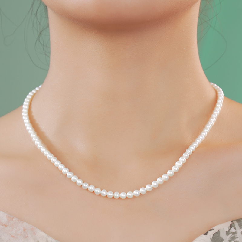 千叶珠宝淡水小米珠baby珍珠项链天然极强光珍珠锁骨链母亲节礼物