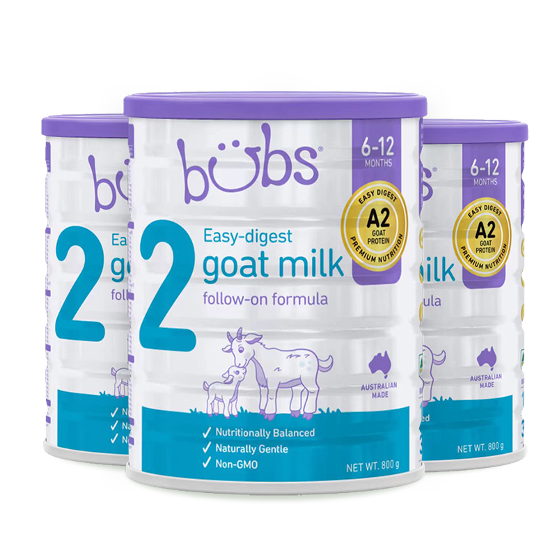【自营】澳洲进口bubs婴儿a2配方益生菌益生元dha羊奶粉2段800g*3