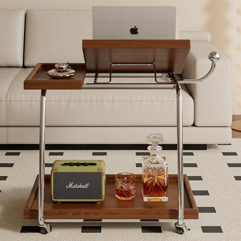 北欧实木边几移动小茶几翻板办公多功能客厅餐厅床头小角几琴谱架 - 图0
