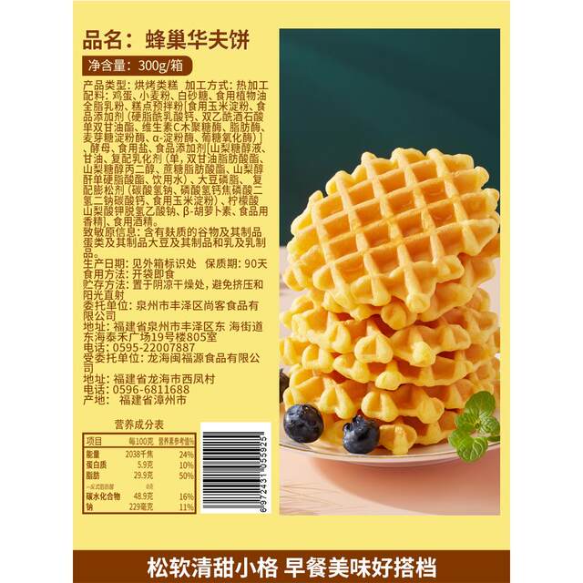 Waffle bread box breakfast ready meal