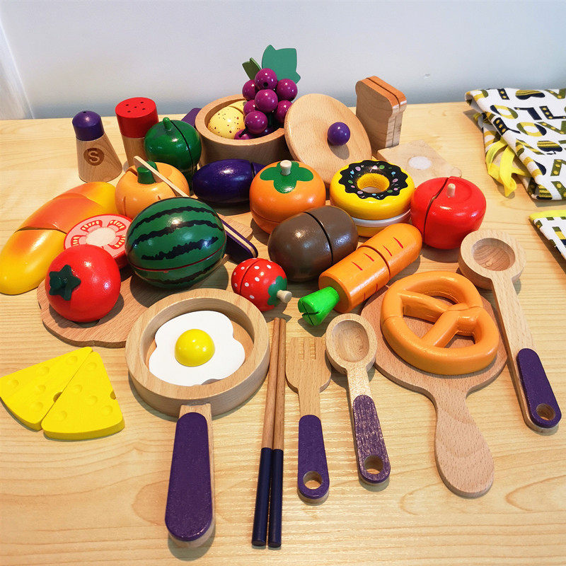 出口过家家木质积木宝宝男女孩切切看乐水果仿真玩具食物,淘宝优惠券,粉丝福利购,淘宝优惠卷