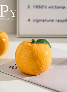 祝你好运，贴心橙橙装饰饰品陶瓷人造水果金桔客厅桌面装饰饰品