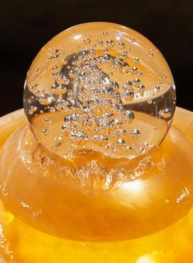 流水摆件大理石球流水喷泉办公室客厅中式禅意假山开 业工艺礼品