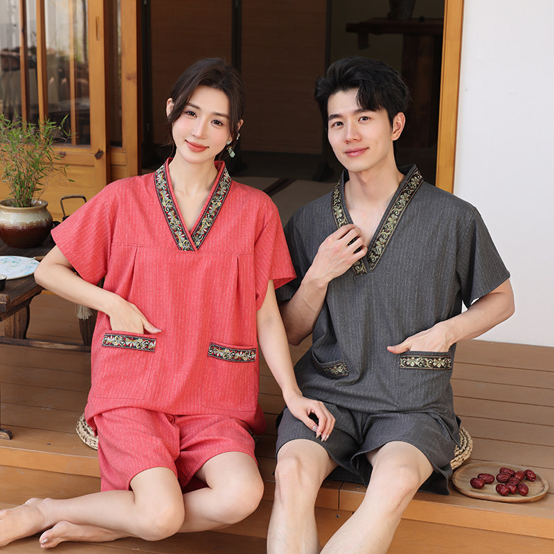 开衫汗蒸服男洗浴服女大码足浴足疗服按摩桑拿采耳浴服浴衣裤熏蒸,淘宝优惠券,粉丝福利购,淘宝优惠卷