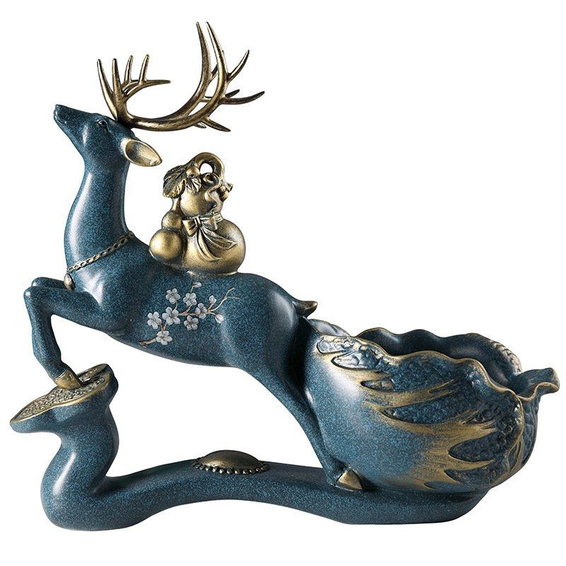 创意北欧现代麋鹿装饰品摆件门口玄关鞋柜钥匙收纳盒乔迁礼品,淘宝优惠券,粉丝福利购,淘宝优惠卷