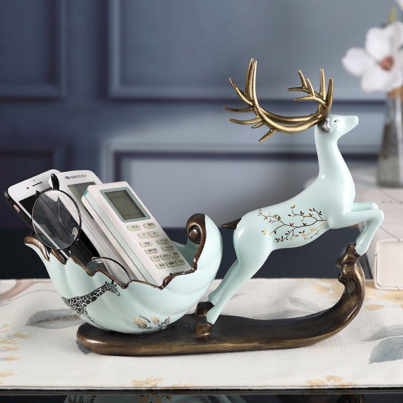 创意北欧现代麋鹿装饰品摆件门口玄关鞋柜钥匙收纳盒乔迁礼品,淘宝优惠券,粉丝福利购,淘宝优惠卷