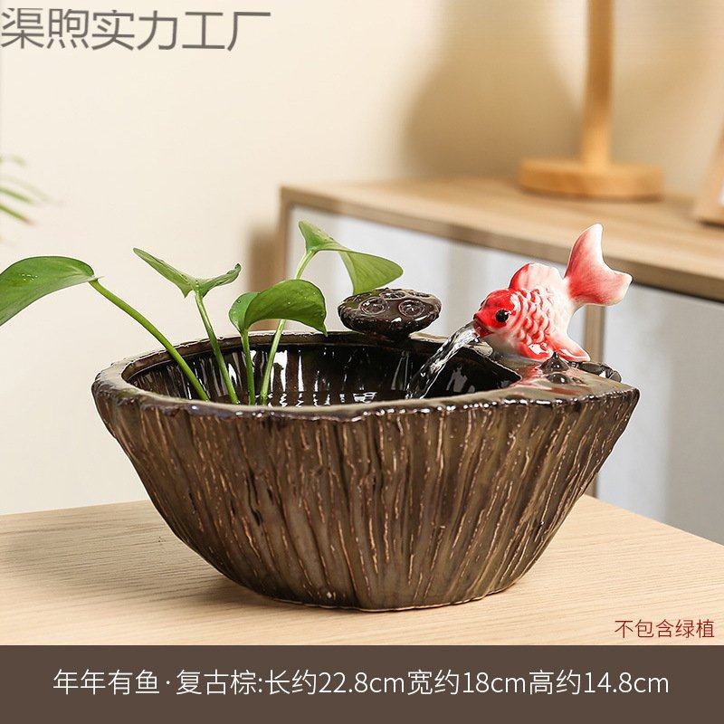 流水生财摆件循环水办公室风水玄关招财水摆件轻奢客厅家居桌面,淘宝优惠券,粉丝福利购,淘宝优惠卷