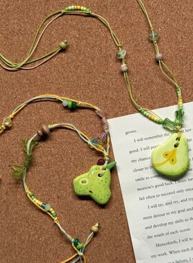 青梨控 原创手作梨子项链小众设计感小清新可爱精致创意水果吊坠