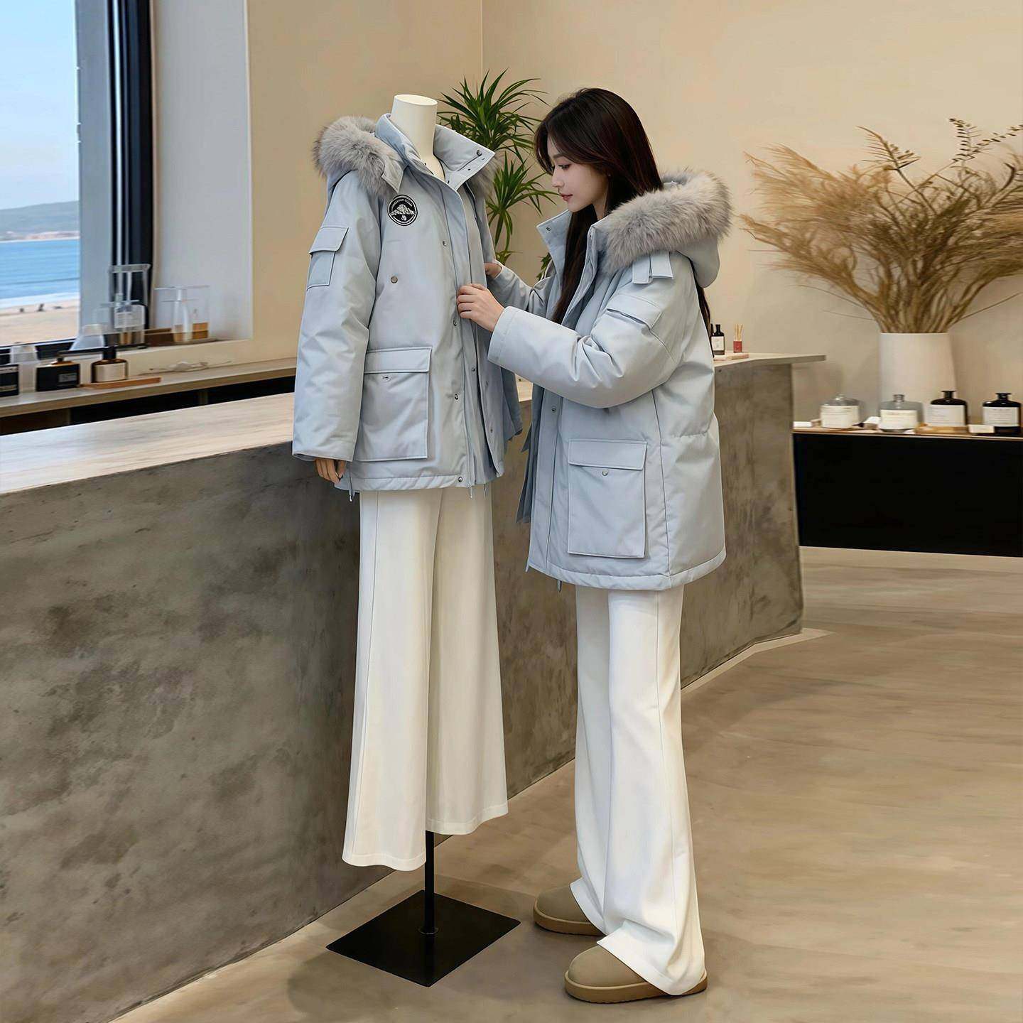 冰岛极夜毛毛内胆大毛领派克服女棉服2025新款加绒工装厚外套棉衣,淘宝优惠券,粉丝福利购,淘宝优惠卷