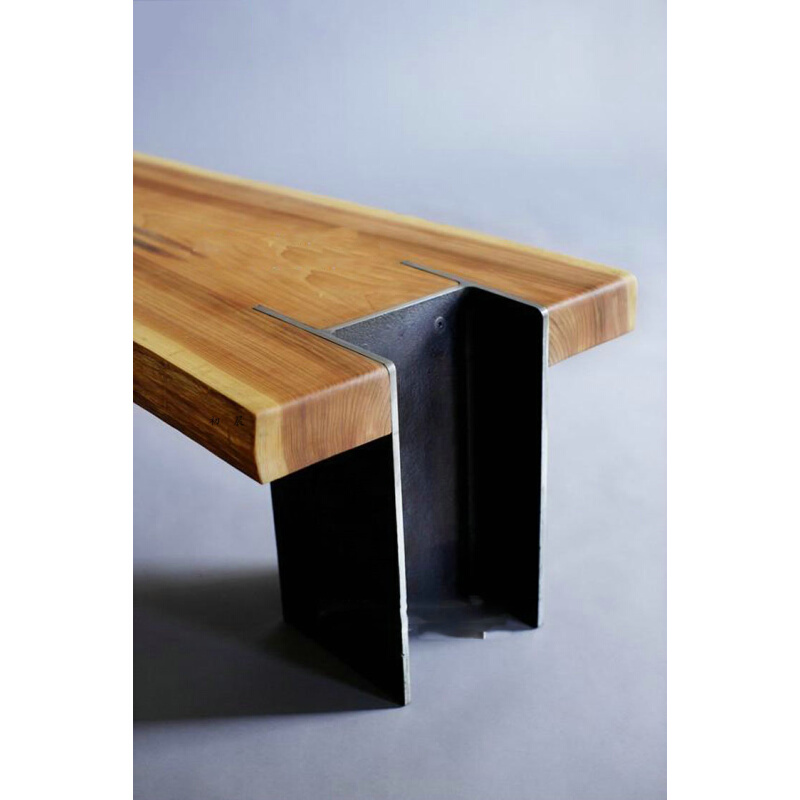 实木铁艺工业风换鞋长条凳美式木质床尾个性家用个性服装店休息椅 - 图0