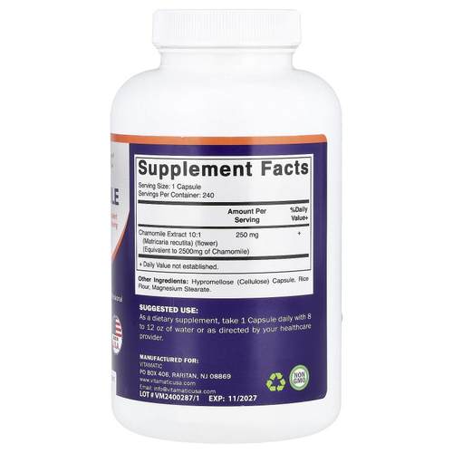 Vitamatic,Chamomile, 2,500 mg, 240 Vegetable Capsules - 图0