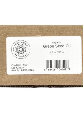 Pure Body Naturals,Organic Grape Seed Oil, 4 fl oz (118 ml)