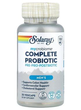 Solaray,Mycrobiome® Complete Probiotic, Men's, 30 VegCaps