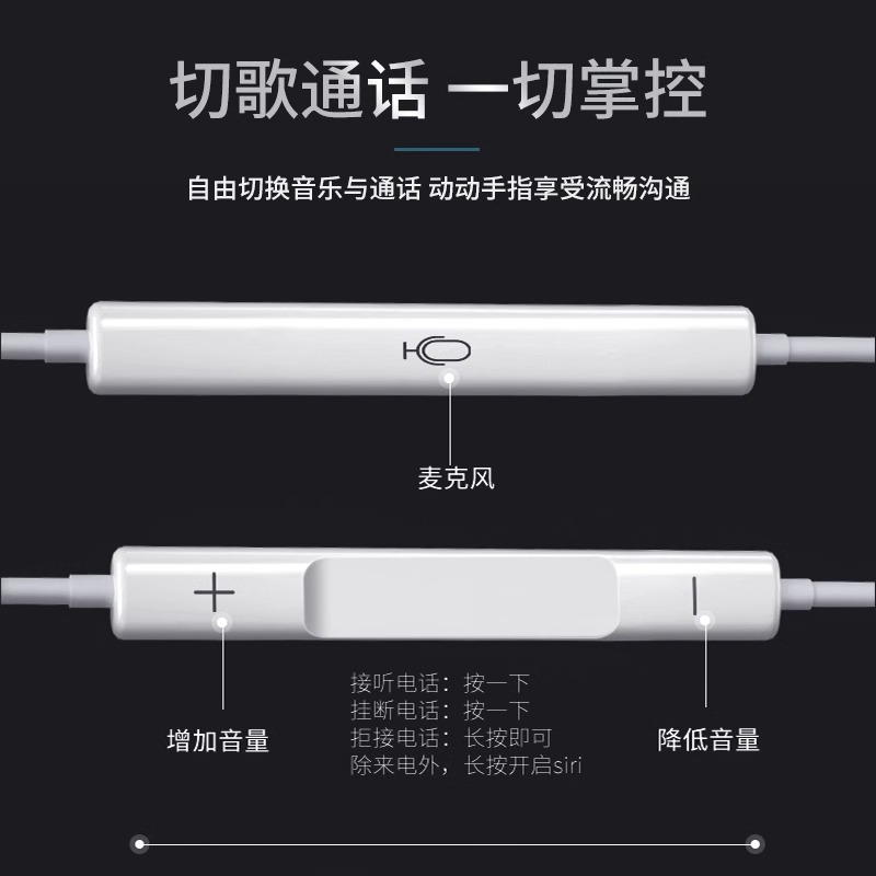 淘尹原装正品有线耳机3.5MM/type-c接口适用华为/苹果/VIVO/OPPO-图1