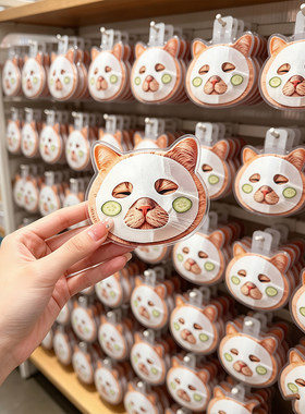 包租婆猫咪磁吸冰箱贴抽象搞怪塑料袋小猫趣味装饰品智能门锁磁贴