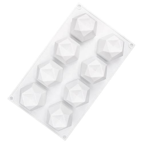 8连多边魔方法式慕斯硅胶模具蛋糕西点甜点烘焙钻石工具几何菱形 - 图3