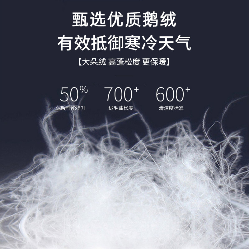 罗蒙可拆卸内胆鹅绒羽绒服中老年男士休闲爸爸冬装加厚保暖外套男