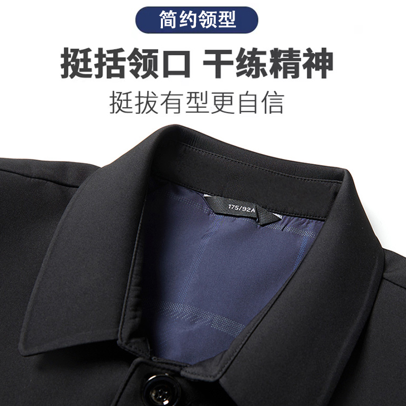 罗蒙中老年夹克男2024新款春秋季翻领爸爸商务休闲行政干部外套男