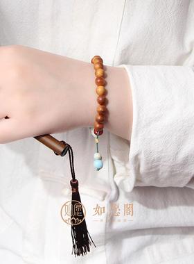 灵隐过香祝福寿山石檀木手串