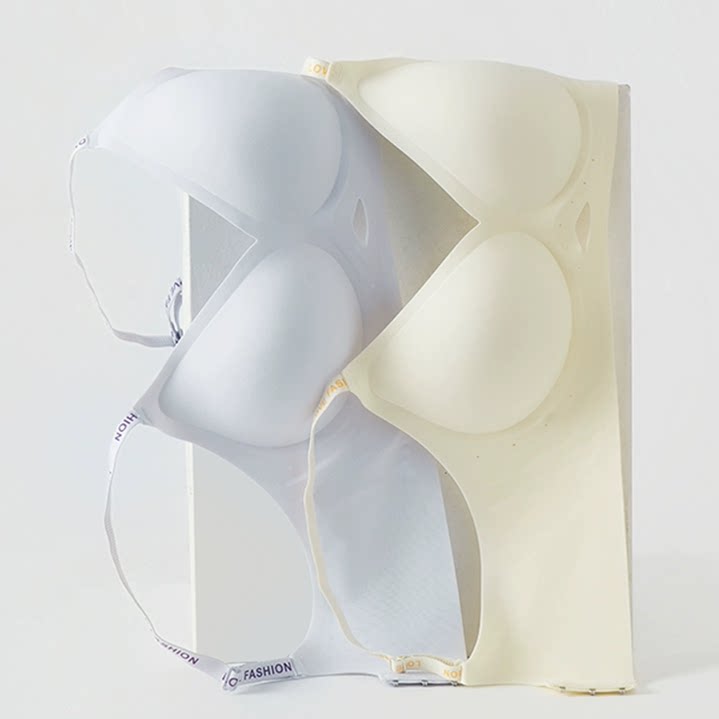 隐形无痕内衣女山茶花香氛秋冬季超薄凉感细肩带小胸聚拢防下垂