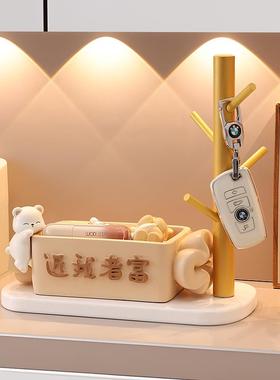 可爱暴力熊摆件入户玄关钥匙收纳客厅桌面治愈系装饰乔迁新居礼物