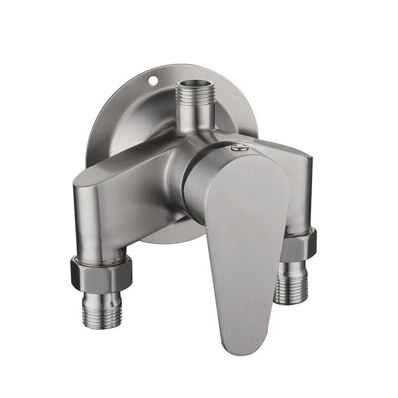 Exposed 304 stainless steel open pipe shower faucet water heater wall switch solar water supply switch valve faucet