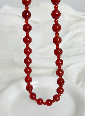 天然红玛瑙双圈本命年手串百搭高级小众轻奢设计感手链女款