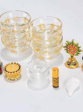 八供套装摆件佛具用品佛前佛具八供碗香塔海螺朵玛组合八吉祥供杯