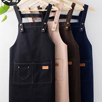 Canvas Apron Customised Logo print Words Home Kitchen Days Korean version Fashion women Meteor milk tea Working clothes Summer