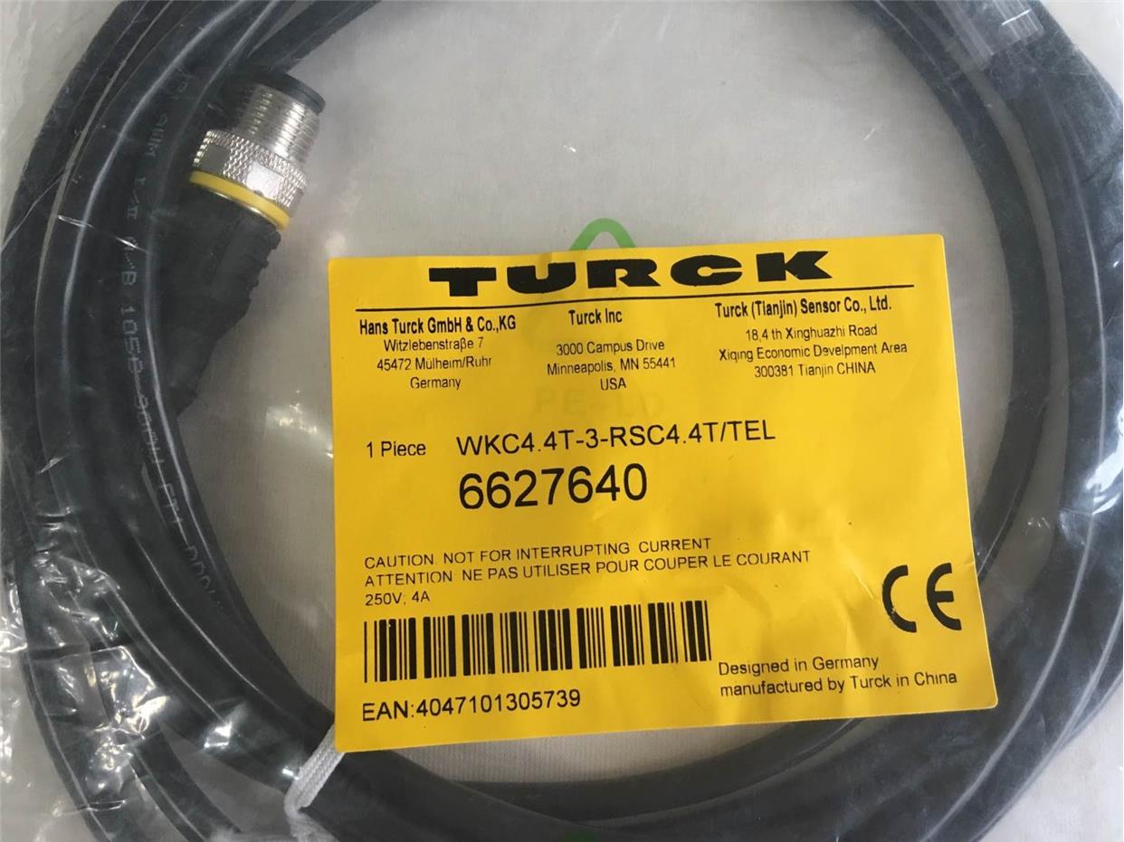 非实价TURCK图尔克WKC4.4T-3-RSC4.4T/TEL传感器连接线 M12头4芯0 - 图0