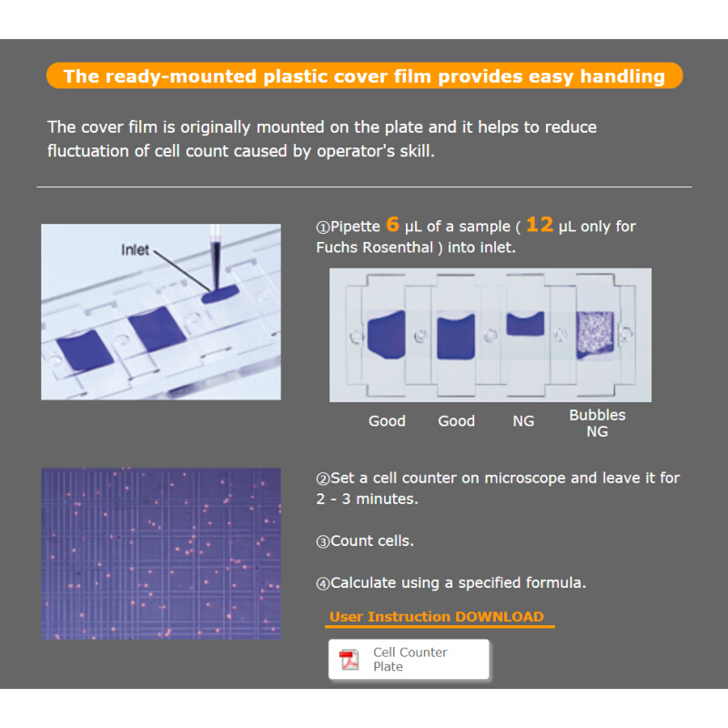 Watson细胞计数板血球板177-112C日本进口一次性Cell count plate - 图1