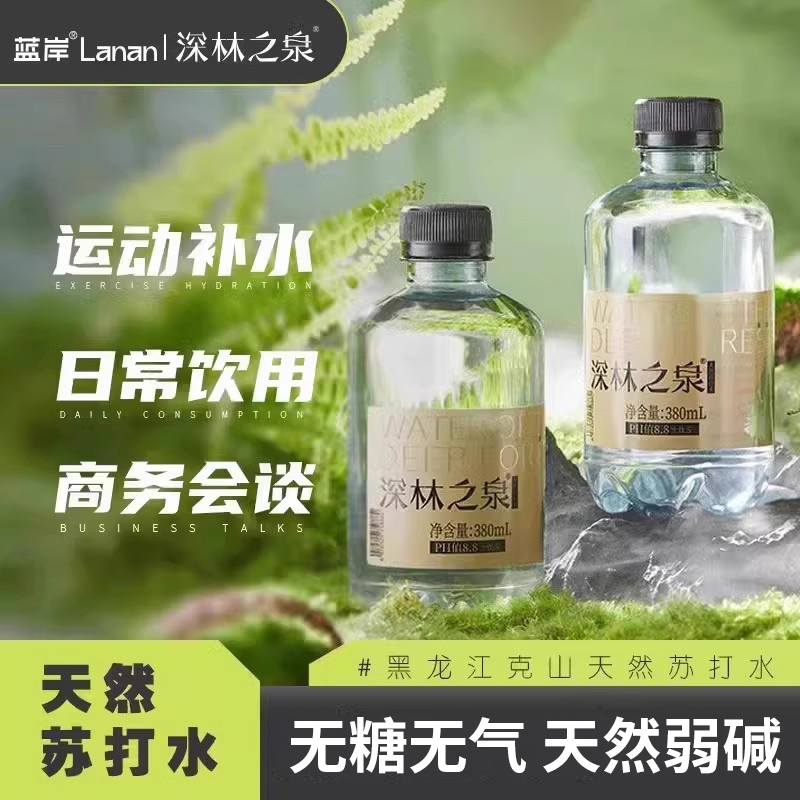 蓝岸深林之泉饮用天然苏打水碱性矿泉水8箱克东无糖无气PH8.8整箱