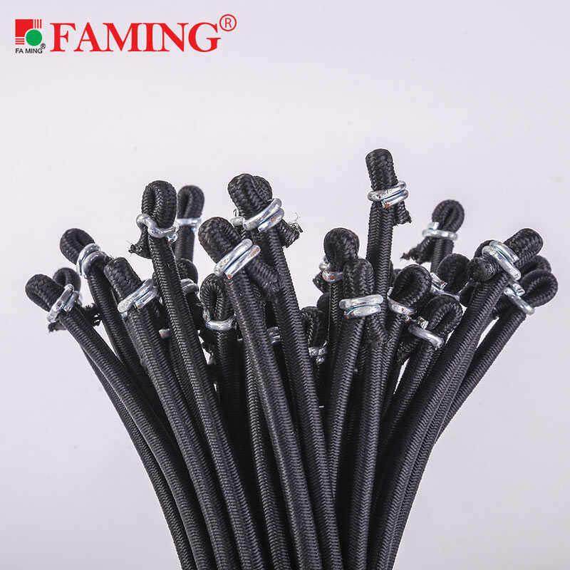 24cm长弹力松紧绳两头带钢钩50条装牛筋+涤纶外包捆绑绳强劲弹力 - 图1