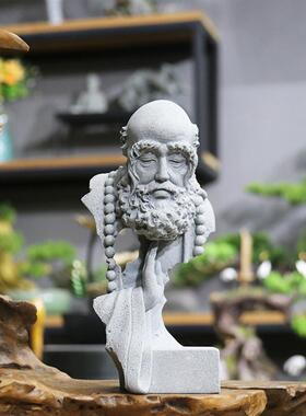 模拟达摩小佛像摆件客厅入口店禅宗佛像摆件花卉盆景鱼缸景观美化
