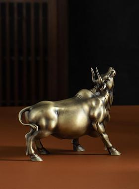 铜牛摆件金牛牛气冲天孺子牛办公桌装饰品家居玄关工艺品开业礼品