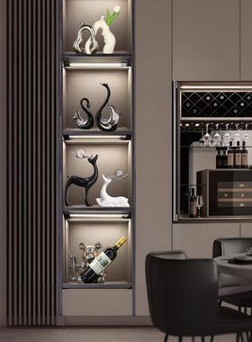 艺术装饰品创意水晶球陶瓷鹿摆件轻奢高档客厅酒柜电视柜高端