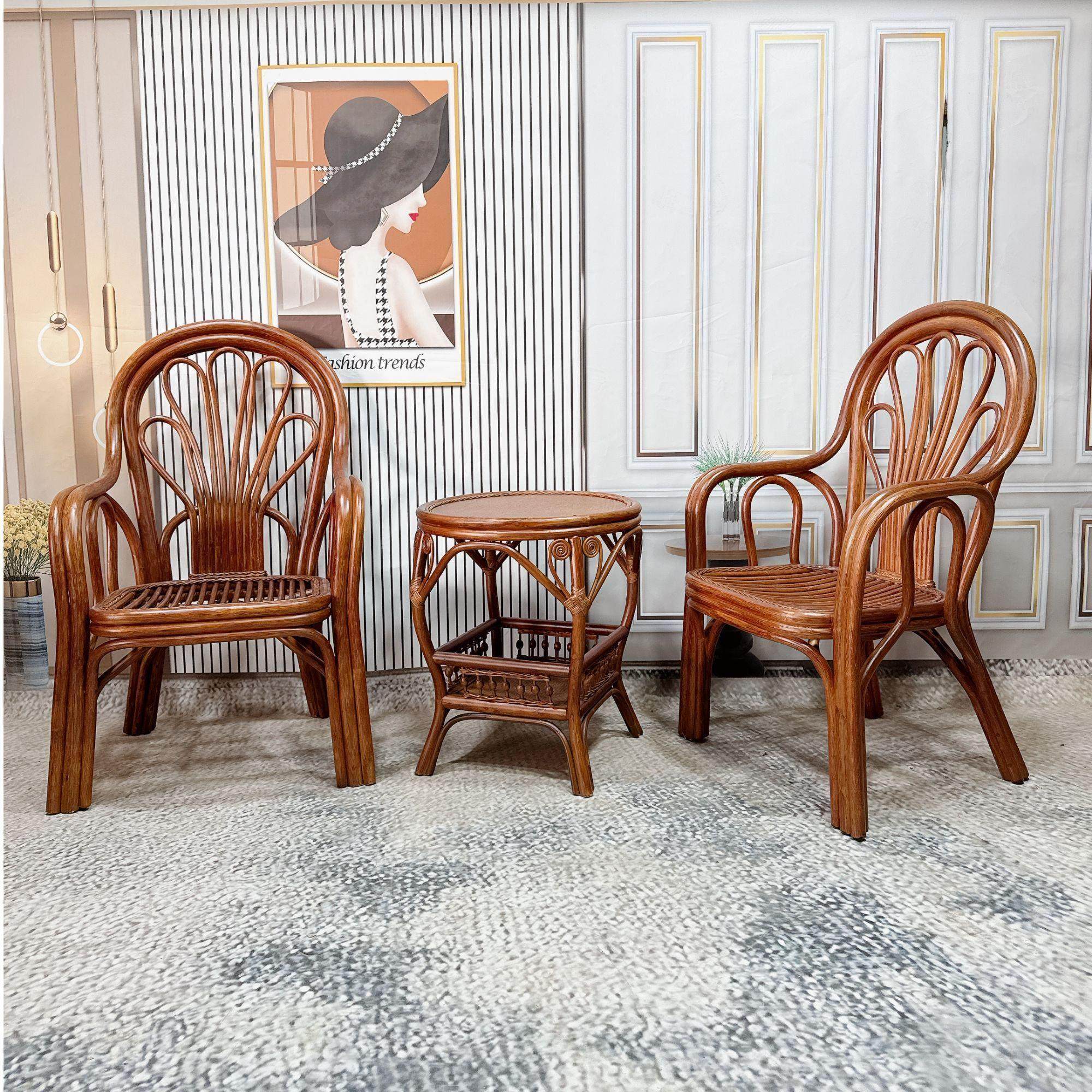 印尼天然真藤椅茶几三件套组合阳台休闲 椅庭院老人靠背全藤椅,淘宝优惠券,粉丝福利购,淘宝优惠卷