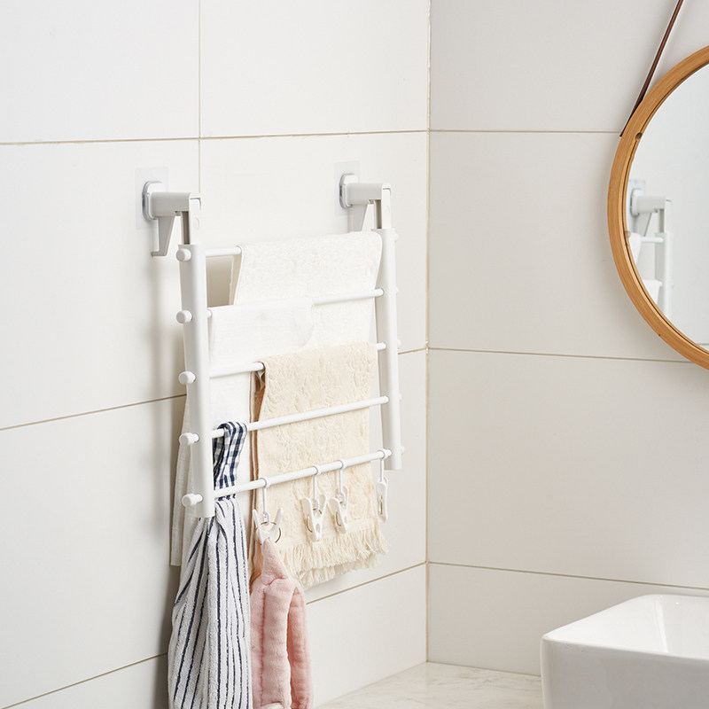 折叠晾衣架窗台室内晒鞋架免打孔阳台小型晾晒神器五杆毛巾晾晒架,淘宝优惠券,粉丝福利购,淘宝优惠卷